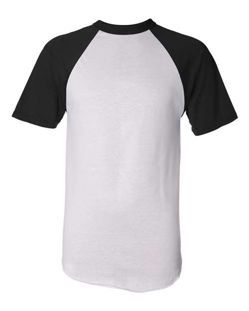 Load image into Gallery viewer, Augusta Sportswear 423 Unisex Raglan Baseball Jersey - White/ Black
