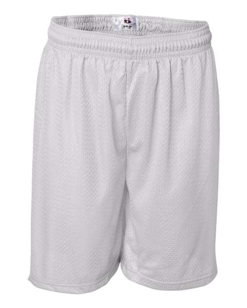 Badger 7207 Men's Pro Mesh 7" Shorts - White