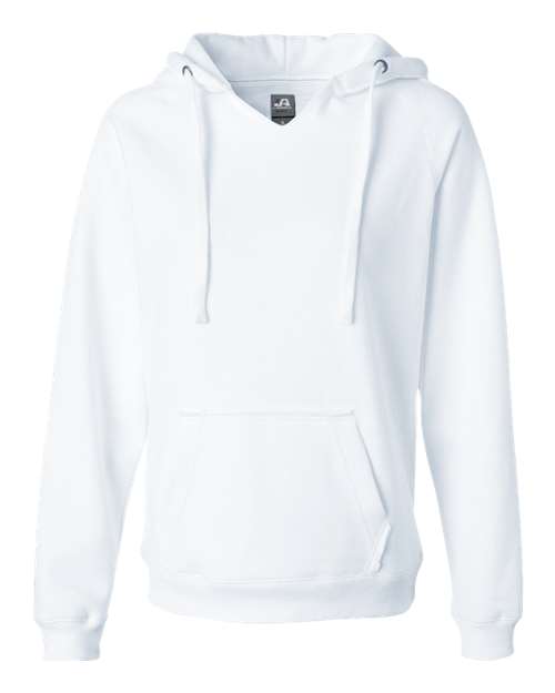 Load image into Gallery viewer, J. America 8836 Women's Sueded V-Neck Hooded Sweatshirt - White
