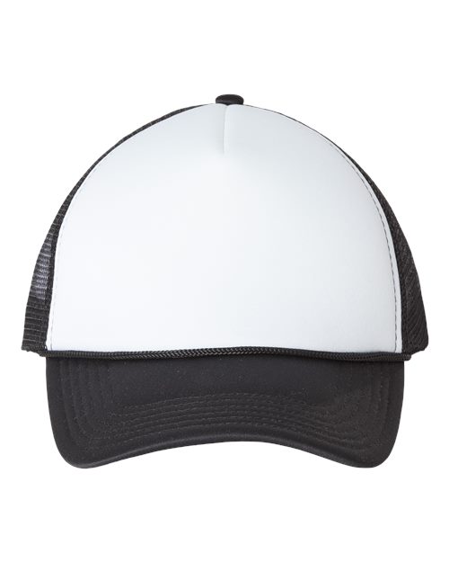 Load image into Gallery viewer, Valucap VC700 Foam Mesh-Back Trucker Cap - White/ Black
