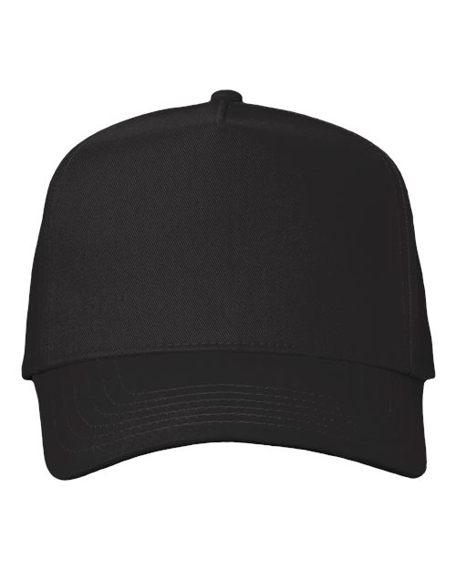 Valucap 8869 Five-Panel Twill Cap - Black