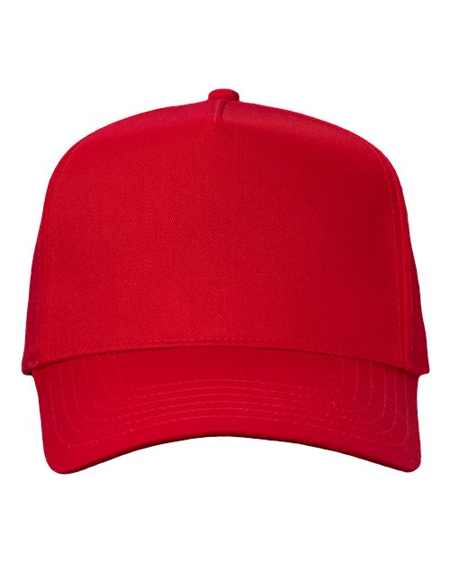 Valucap 8869 Five-Panel Twill Cap - Red
