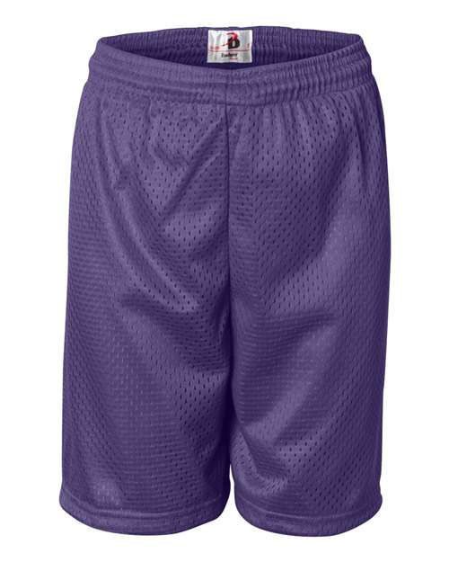 Load image into Gallery viewer, Badger 2207 Youth Pro Mesh 6" Shorts - Purple
