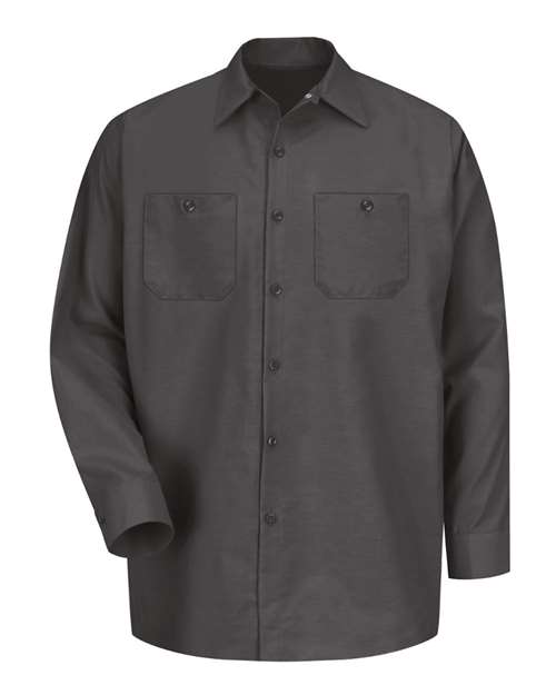Red Kap SP14 Men's Industrial Long Sleeve Work Shirt - Charcoal
