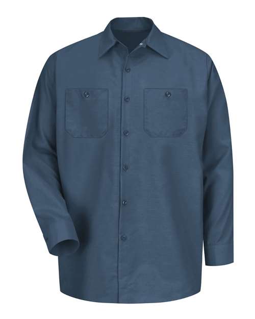 Red Kap SP14 Men's Industrial Long Sleeve Work Shirt - Dark Blue