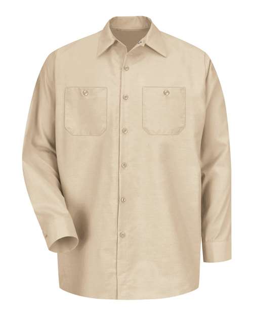Load image into Gallery viewer, Red Kap SP14 Men's Industrial Long Sleeve Work Shirt - Light Tan
