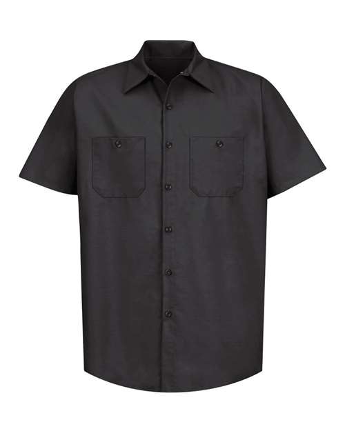 Red Kap SP24 Men's Industrial Short Sleeve Work Shirt - Black