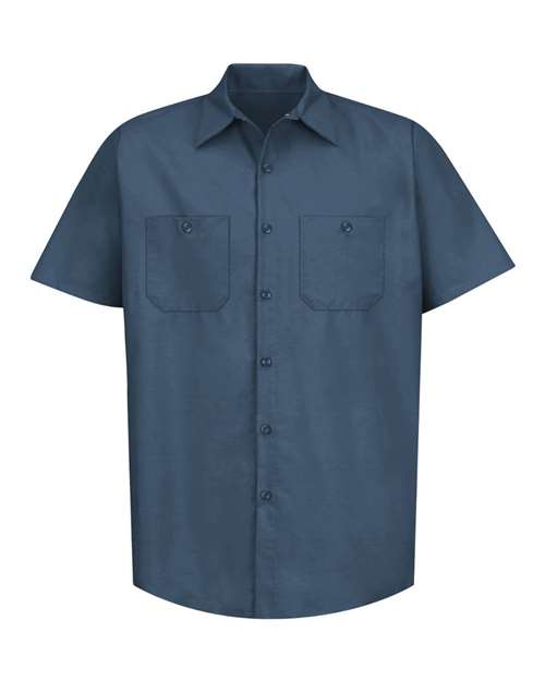 Red Kap SP24 Men's Industrial Short Sleeve Work Shirt - Dark Blue