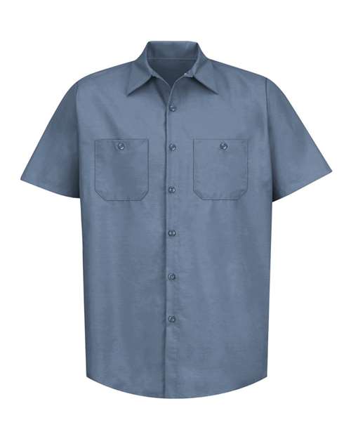 Red Kap SP24 Men's Industrial Short Sleeve Work Shirt - Postman Blue