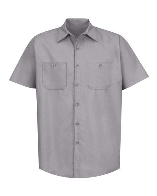 Red Kap SP24 Men's Industrial Short Sleeve Work Shirt - Silver