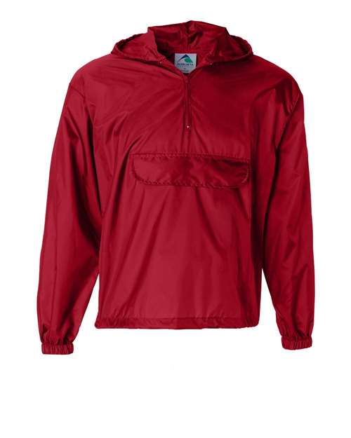 Load image into Gallery viewer, Augusta Sportswear 3130 Unisex Packable Half-Zip Hooded Pullover Jacket - Red
