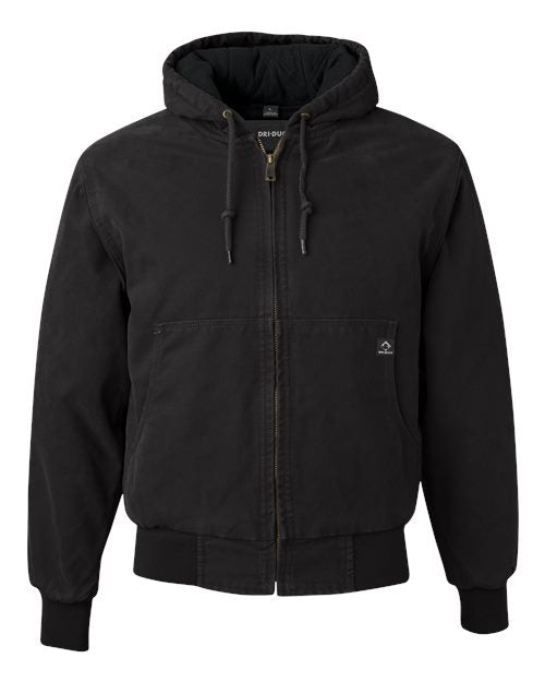 DRI DUCK 5020 Men's Cheyenne Boulder Cloth™ Hooded Jacket with Tricot Quilt Lining - Black
