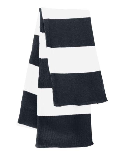 Load image into Gallery viewer, Sportsman SP02 Rugby-Striped Knit Scarf - Navy/ White
