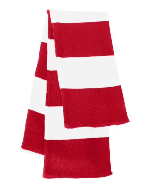 Load image into Gallery viewer, Sportsman SP02 Rugby-Striped Knit Scarf - Red/ White
