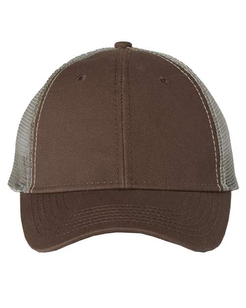 Load image into Gallery viewer, Valucap AH80 Bio-Washed Trucker Cap - Brown/ Khaki

