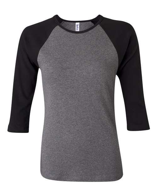 Load image into Gallery viewer, Women’s 1X1 Baby Rib Raglan Three-Quarter Sleeve Tee

