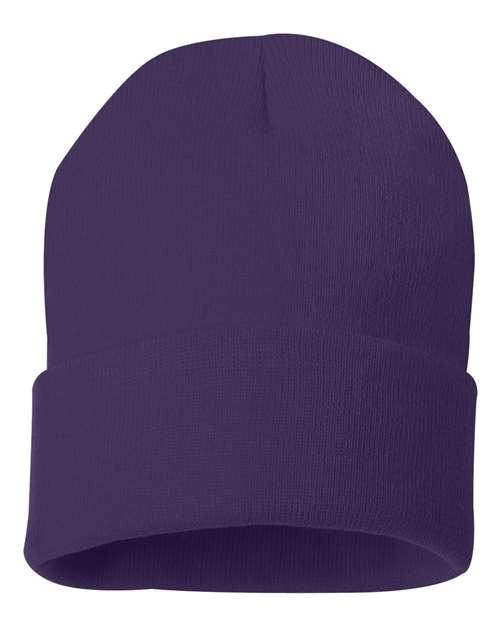 Load image into Gallery viewer, Sportsman SP12 12" Solid Cuffed Beanie - Purple
