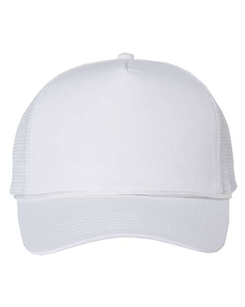 Load image into Gallery viewer, Valucap 8804H Five-Panel Trucker Cap - White
