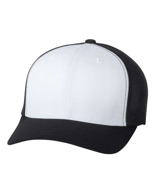 Load image into Gallery viewer, Flexfit 6511 Trucker Cap - Black/ White/ Black

