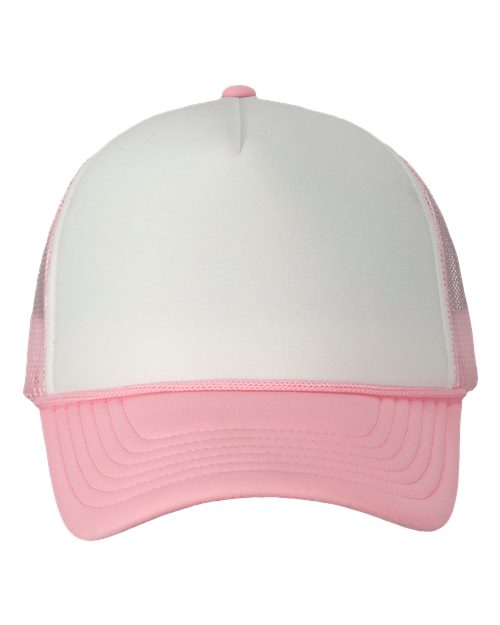 Load image into Gallery viewer, Valucap VC700 Foam Mesh-Back Trucker Cap - White/ Pink
