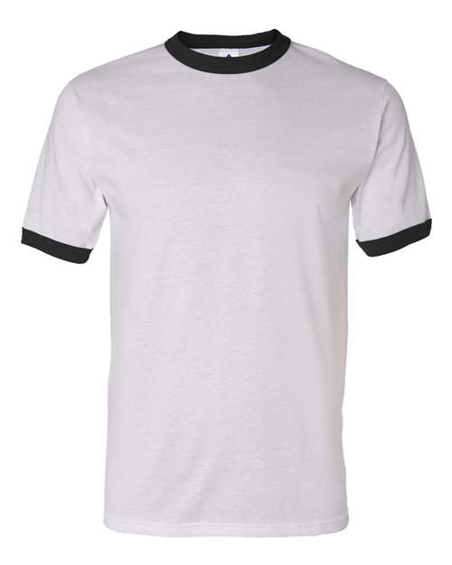 Augusta Sportswear 710 Unisex 50/50 Ringer T-Shirt - White/ Black