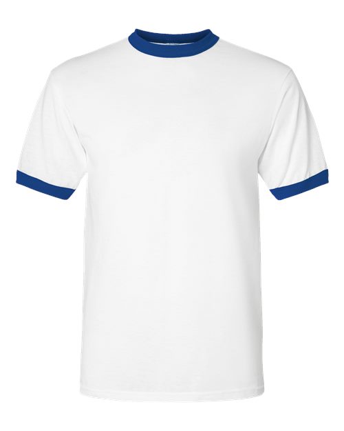 Load image into Gallery viewer, Augusta Sportswear 710 Unisex 50/50 Ringer T-Shirt - White/ Royal
