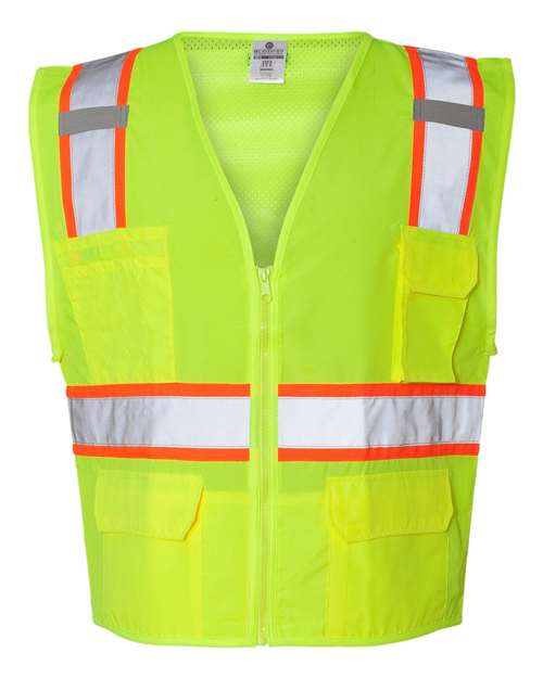 Kishigo 1163-1164 Unisex Ultra-Cool™ Solid Front Vest with Mesh Back - Lime