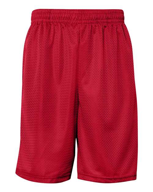 Badger 7219 Men's Pro Mesh 9" Shorts with Pockets - Red