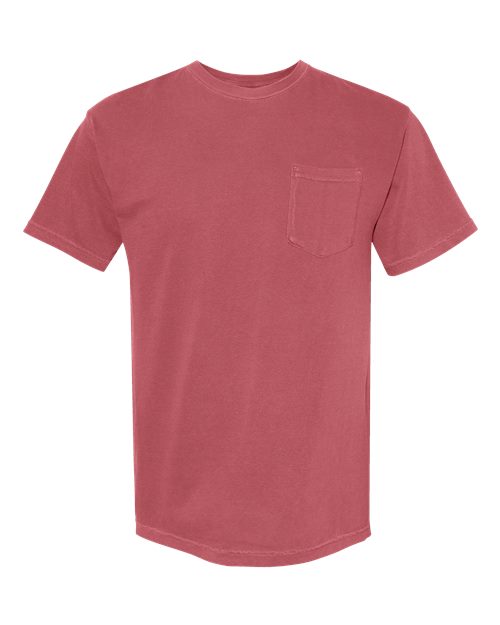 Unisex Garment-Dyed Heavyweight Pocket T-Shirt - Crimson