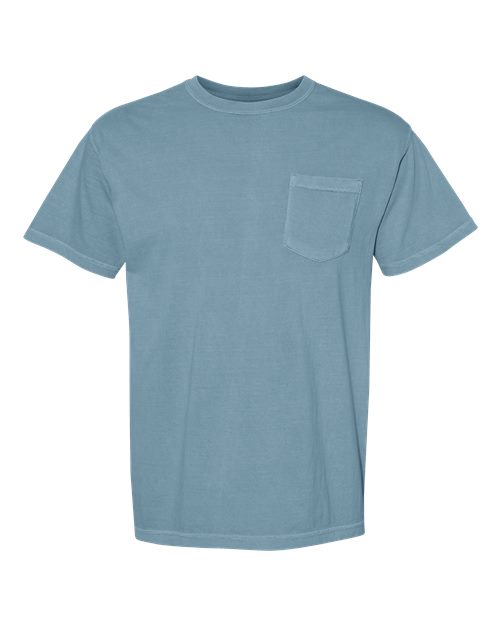 Unisex Garment-Dyed Heavyweight Pocket T-Shirt - Ice Blue