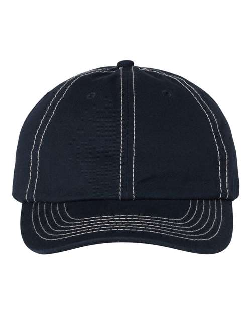 Load image into Gallery viewer, Valucap VC300A Bio-Washed Classic Dad Hat - Navy/ Stone Stitch
