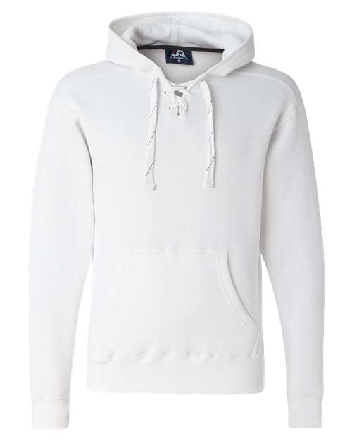J. America 8830 Men's Sport Lace Hooded Sweatshirt - White