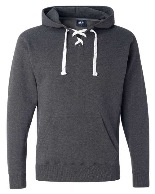 Load image into Gallery viewer, J. America 8830 Men's Sport Lace Hooded Sweatshirt - Charcoal Heather
