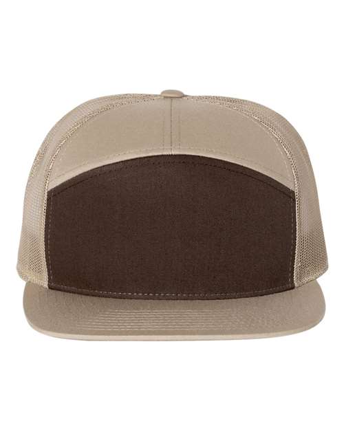 Load image into Gallery viewer, Richardson 168 Seven-Panel Trucker Cap - Brown/ Khaki
