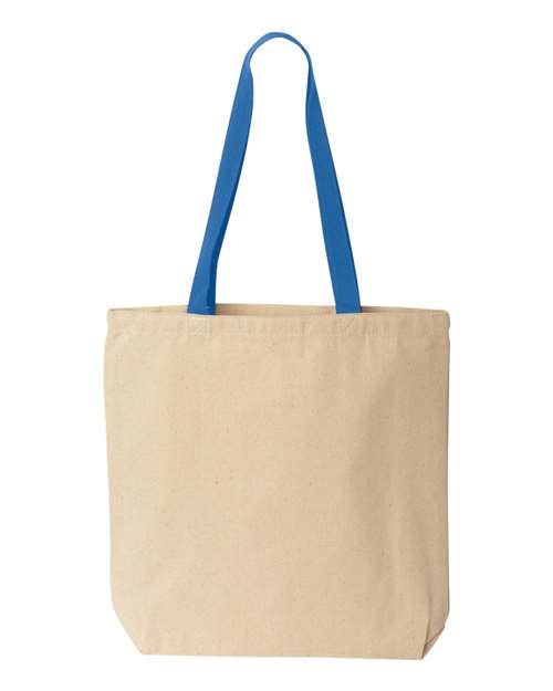 Load image into Gallery viewer, Natural Tote with Contrast-Color Handles

