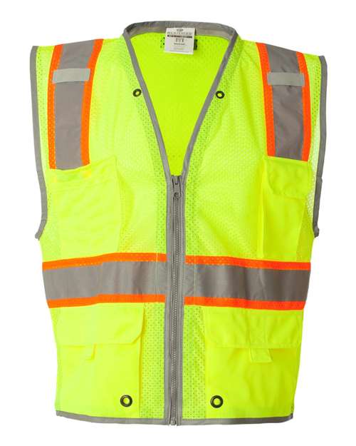 Kishigo 1510-1511 Unisex Premium Brilliant Series® Heavy-Duty Class 2 Vest - Lime