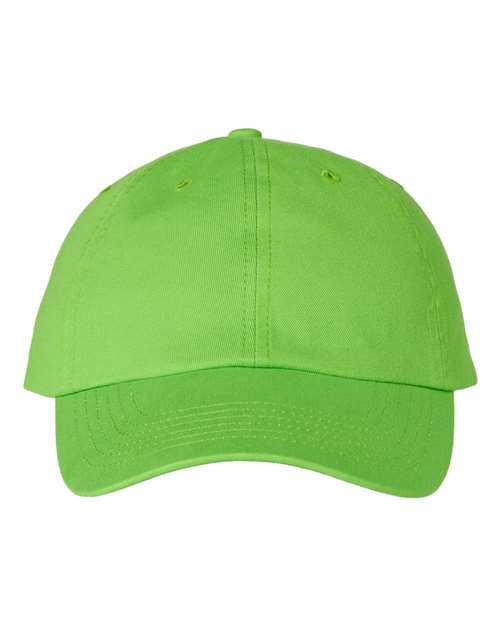 Valucap VC300A Bio-Washed Classic Dad Hat - Neon Green