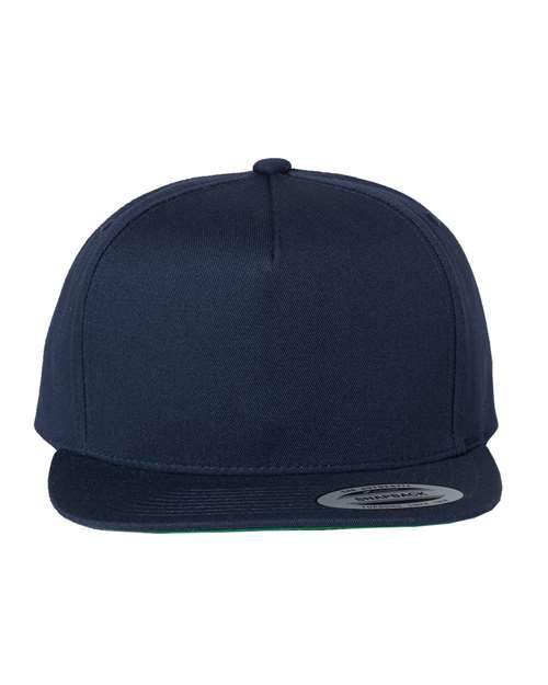 YP Classics 6007 Five-Panel Cotton Twill Snapback Cap - Navy