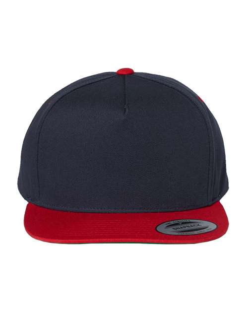 Load image into Gallery viewer, YP Classics 6007 Five-Panel Cotton Twill Snapback Cap - Navy/ Red

