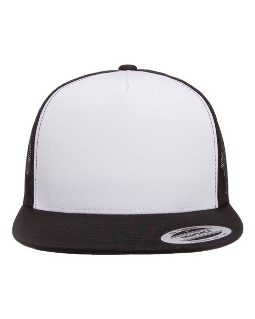 Load image into Gallery viewer, YP Classics 6006 Classic Five-Panel Trucker Cap - Black/ White/ Black
