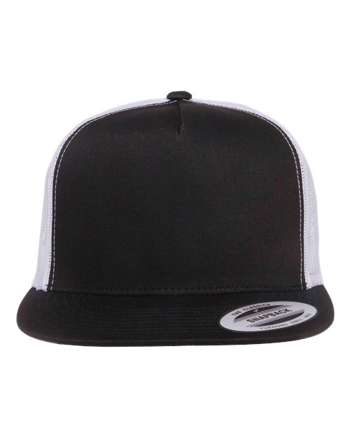 Load image into Gallery viewer, YP Classics 6006 Classic Five-Panel Trucker Cap - Black/ White
