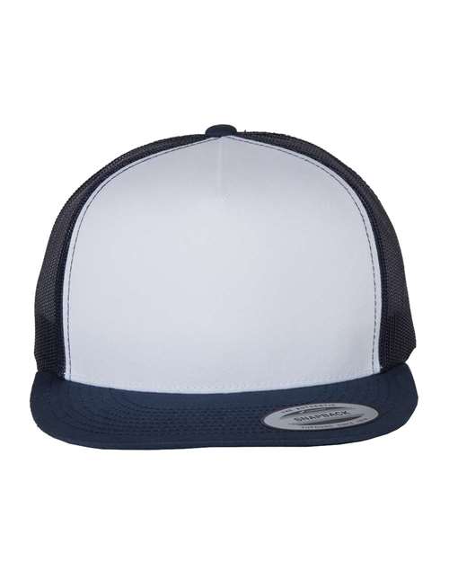 YP Classics 6006 Classic Five-Panel Trucker Cap - Navy/ White/ Navy