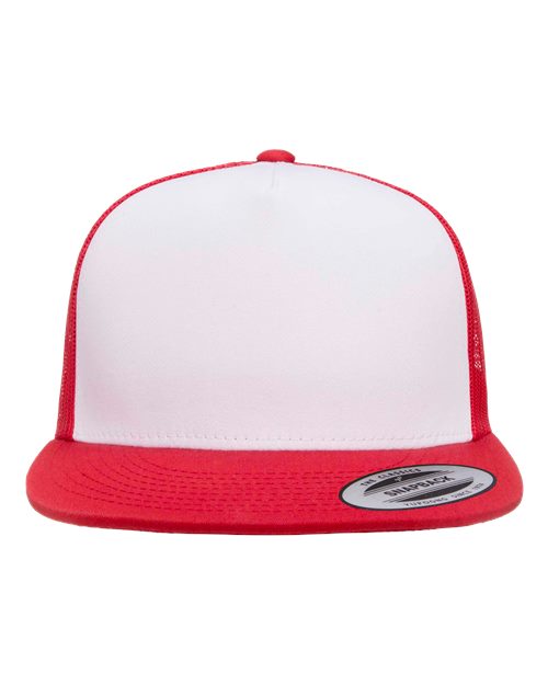 Load image into Gallery viewer, YP Classics 6006 Classic Five-Panel Trucker Cap - Red/ White/ Red
