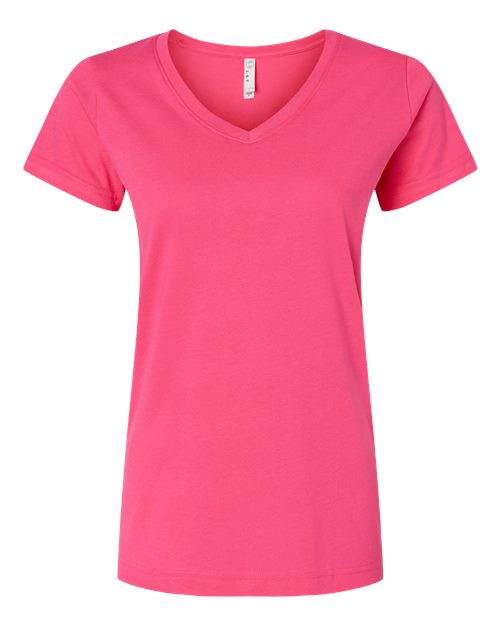 Load image into Gallery viewer, LAT 3507 Women's Fine Jersey V-Neck Tee - Hot Pink
