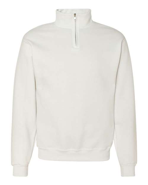 Unisex Nublend® Cadet Collar Quarter-Zip Sweatshirt - White