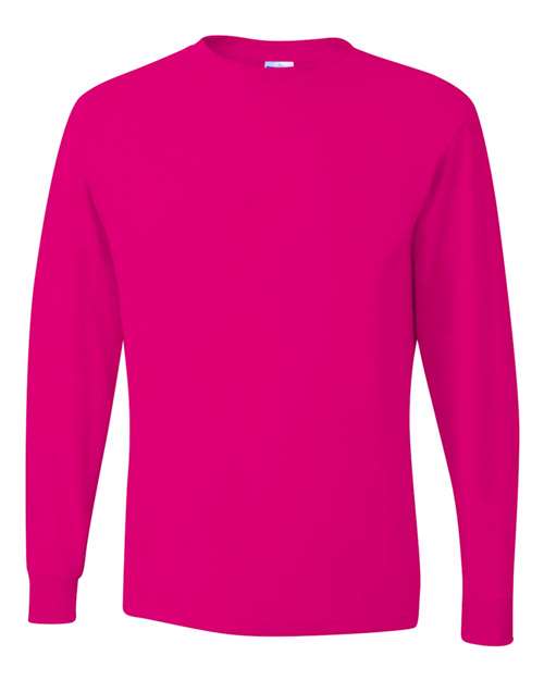Unisex Dri-Power® Long Sleeve 50/50 T-Shirt - Cyber Pink