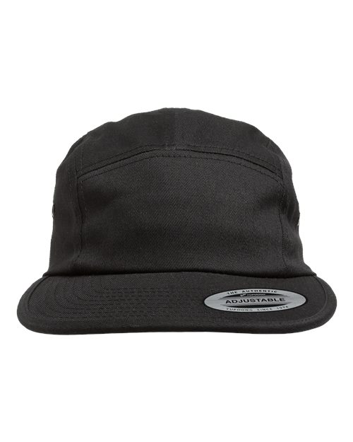 YP Classics 7005 Classic Jockey Flat Bill Cap - Black