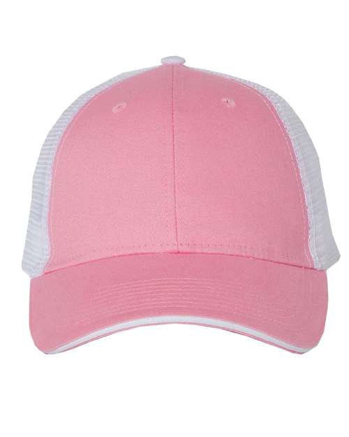 Load image into Gallery viewer, Valucap S102 Sandwich Trucker Cap - Pink/ White
