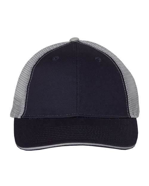 Load image into Gallery viewer, Valucap S102 Sandwich Trucker Cap - Navy/ Grey
