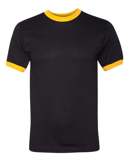 Augusta Sportswear 710 Unisex 50/50 Ringer T-Shirt - Black/ Gold